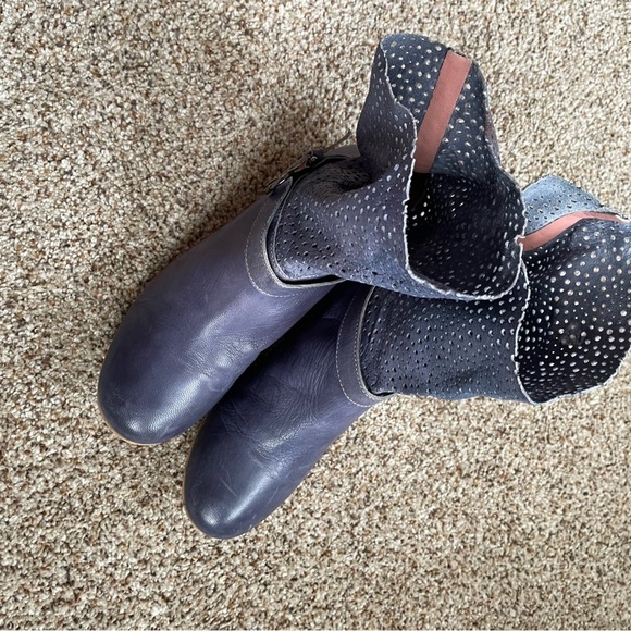 Womens Grey Ankle Boots With Lace Detail - Picture 6 of 12